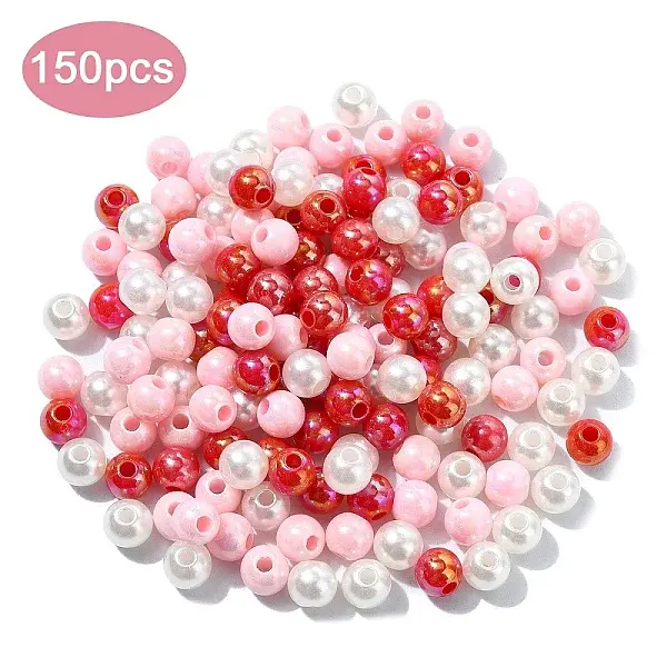 150Pcs 3 Colors Opaque Acrylic Beads
