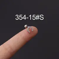 316L Stainless Steel Micro Pave Cubic Zirconia Cartilage Earrings