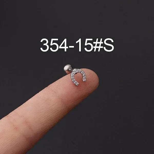 316L Stainless Steel Micro Pave Cubic Zirconia Cartilage Earrings