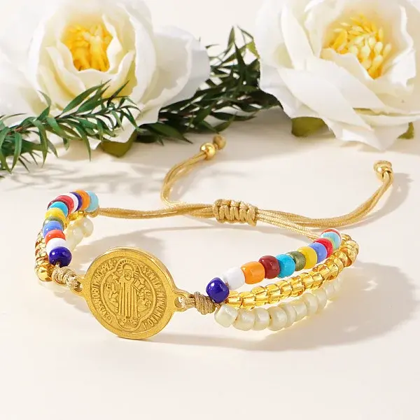 Bohemian Glass Seed Bead Braided Bead Bracelets