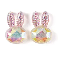 Transparent Epoxy Resin Rabbit Head Decoden Cabochons