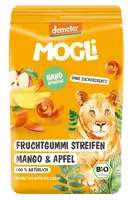 MOGLi bio ovocné pásky s psylliom mango a jablko s certifikáciou Demeter