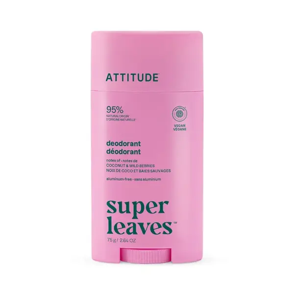 Prírodný dezodorant ATTITUDE Super leaves - kokos & lesné plody