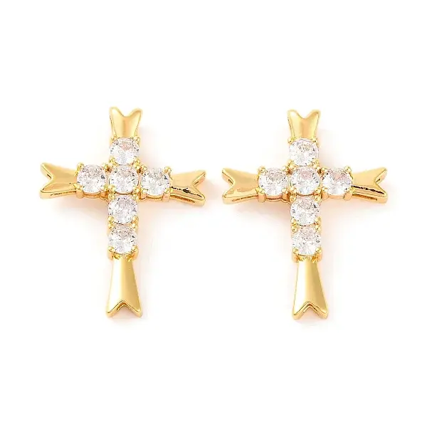 Brass Micro Pave Clear Cubic Zirconia Pendants