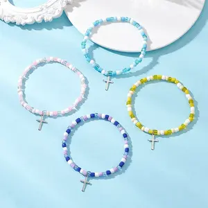 Adjustable Glass Beaded Charm Bracelets