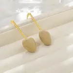 Brass Heart Dangle Stud Earrings