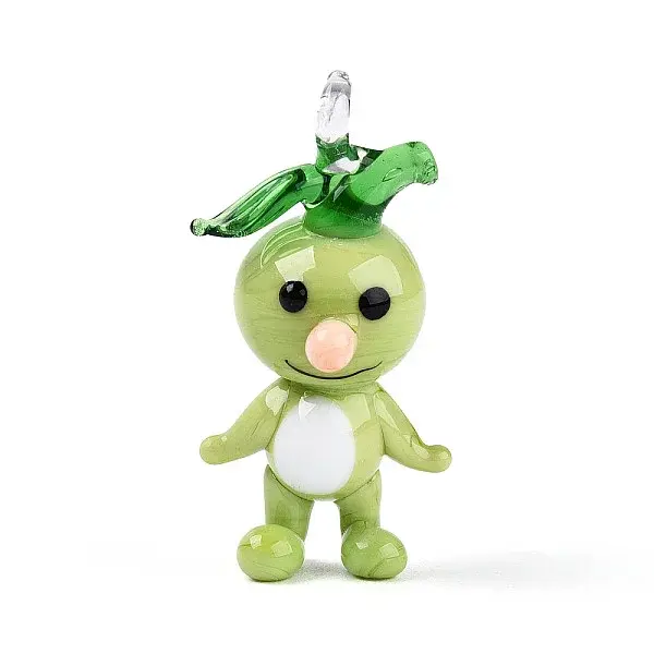 Handmade Lampwork Cartoon Radish Pendants