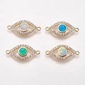 Brass Micro Pave Cubic Zirconia Links