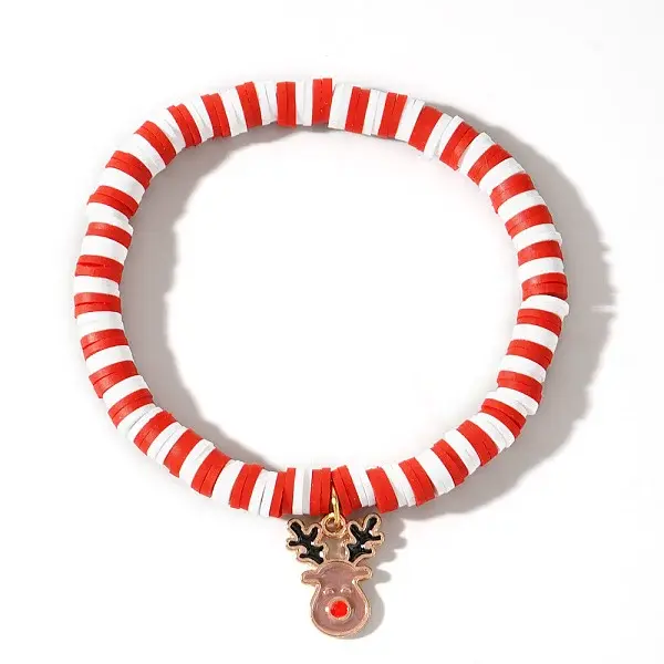 Christmas 304 Stainless Steel Enamel Charm Bracelets