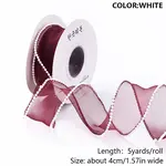 1Roll 5 Yards ABS Pearl Edged Mesh Ribbon for Bowknot Making