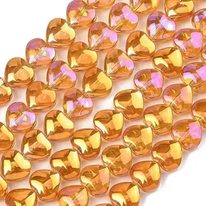 Electroplated Transparent Glass Beads Strand