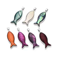 Alloy and Dyed Natural Paua Shell Pendants