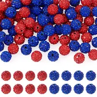 100Pcs 2 Ccolors Handmade Polymer Clay Rhinestone Beads