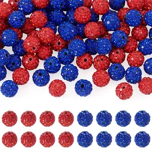 100Pcs 2 Ccolors Handmade Polymer Clay Rhinestone Beads