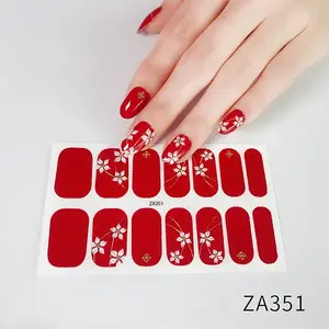 Flower Pattern Resin Nail Wraps Sticker