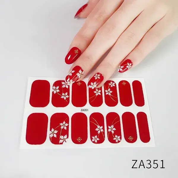 Flower Pattern Resin Nail Wraps Sticker