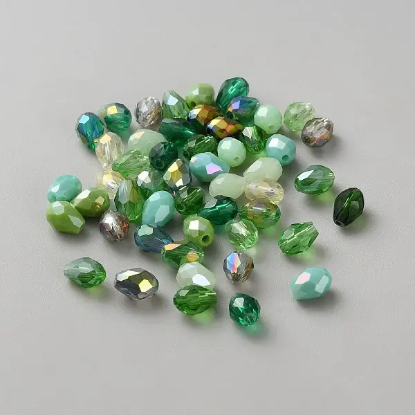 50Pcs Transparent Glass Beads