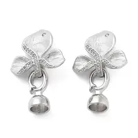 Brass Micro Pave Clear Cubic Zirconia Fold Over Clasps