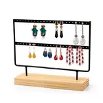 Double Levels Rectangle Iron Earring Display Stand