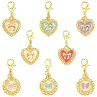 16Pcs 8 Style Alloy Enamel Pendant Decorations