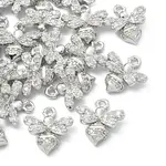 Brass Micro Pave Cubic Zirconia Bees Charms