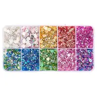 10 Sets 10 Colors Glass DIY Nail Art Decoration Mini Glass Beads