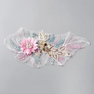 Flower Pattern 3D Computerized Embroidered Appliques