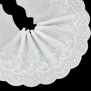 5 Yards Flat Cotton Embroidery Flower Ribbon