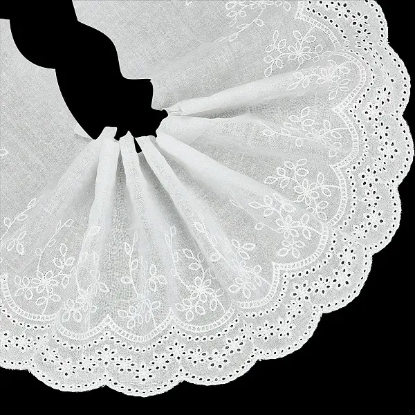 5 Yards Flat Cotton Embroidery Flower Ribbon