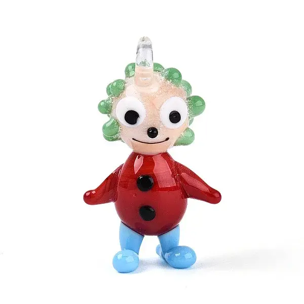 Handmade Lampwork Clown Figurine Pendants
