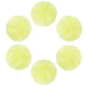 12Pcs Handmade Faux Rabbit Fur Pom Pom Ball Covered Pendants