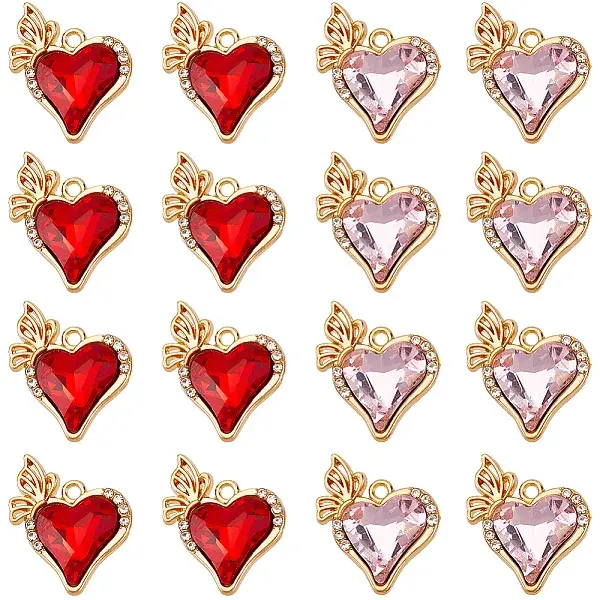 2Sets 2 Colors Alloy Rhinestone Pendants