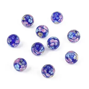 10Pcs Round Lampwork Beads