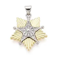 Brass Micro Pave Clear Cubic Zirconia Pendants