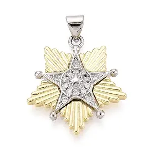 Brass Micro Pave Clear Cubic Zirconia Pendants