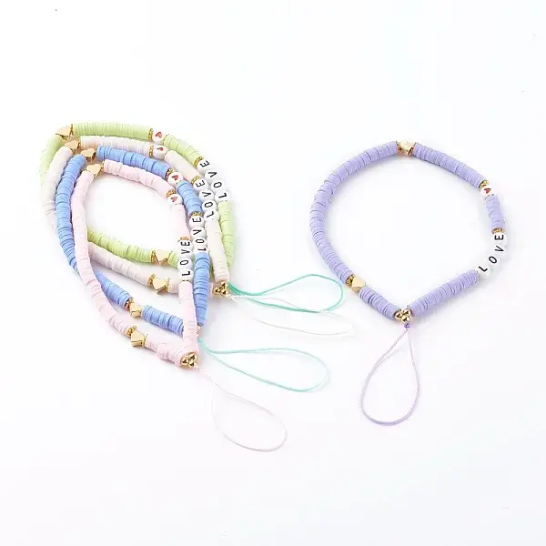 Polymer Clay Heishi Beaded Mobile Straps