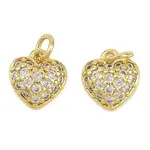 Brass Micro Pave Clear Cubic Zirconia Charms