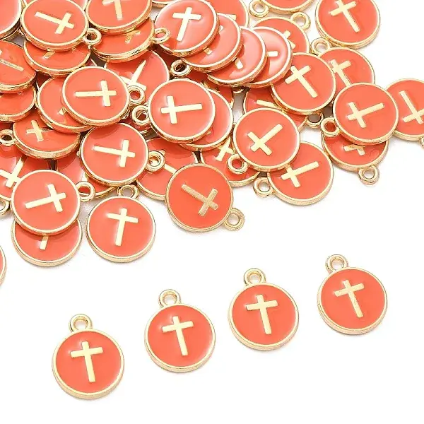 60Pcs Alloy Enamel Pendants