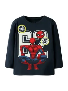 NAME IT Tričko 'NMMDEEP SPIDER'  námornícka modrá / červená / biela
