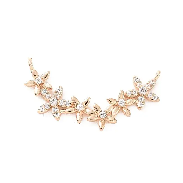 Brass Pave Clear Cubic Zirconia Connector Charms