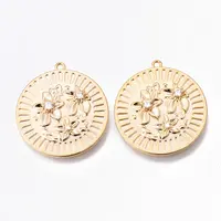Brass Micro Pave Clear Cubic Zirconia Pendants