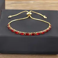 Brass Micro Pave Cubic Zirconia Slider Bracelets