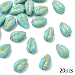 20Pcs Plating Acrylic Beads