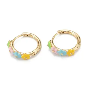 Brass Enamel Clip-on Earrings
