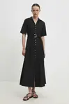 Bavlněné šaty Answear.LAB černá barva, midi