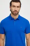 Polo tričko Tommy Hilfiger pánské, modrá barva, MW0MW17770