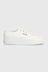 Tenisky Superga 2740 PLATFORM dámské, bílá barva, S21384W