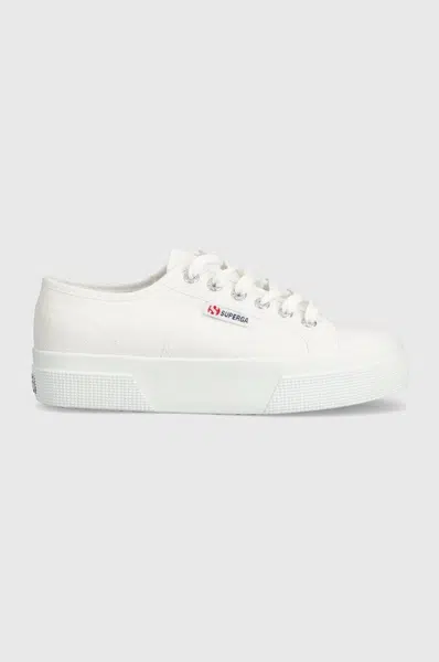 Tenisky Superga 2740 PLATFORM dámské, bílá barva, S21384W