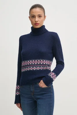 Svetr z vlněné směsi United Colors of Benetton dámský, tmavomodrá barva, 1126E203J