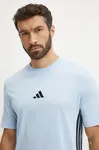 Bavlněné tričko adidas Essentials modrá barva, JE6397